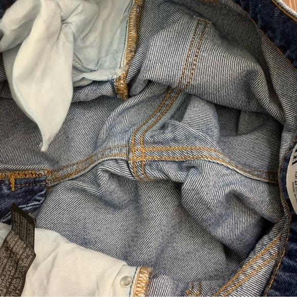 Zara womens blue the 90s full length raw hem jeans 10 - Picture 4 of 8